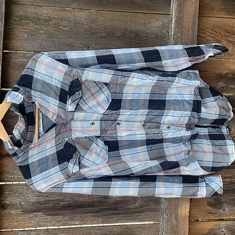 Billy T Lace-up Back Button Up Shirt Size Small